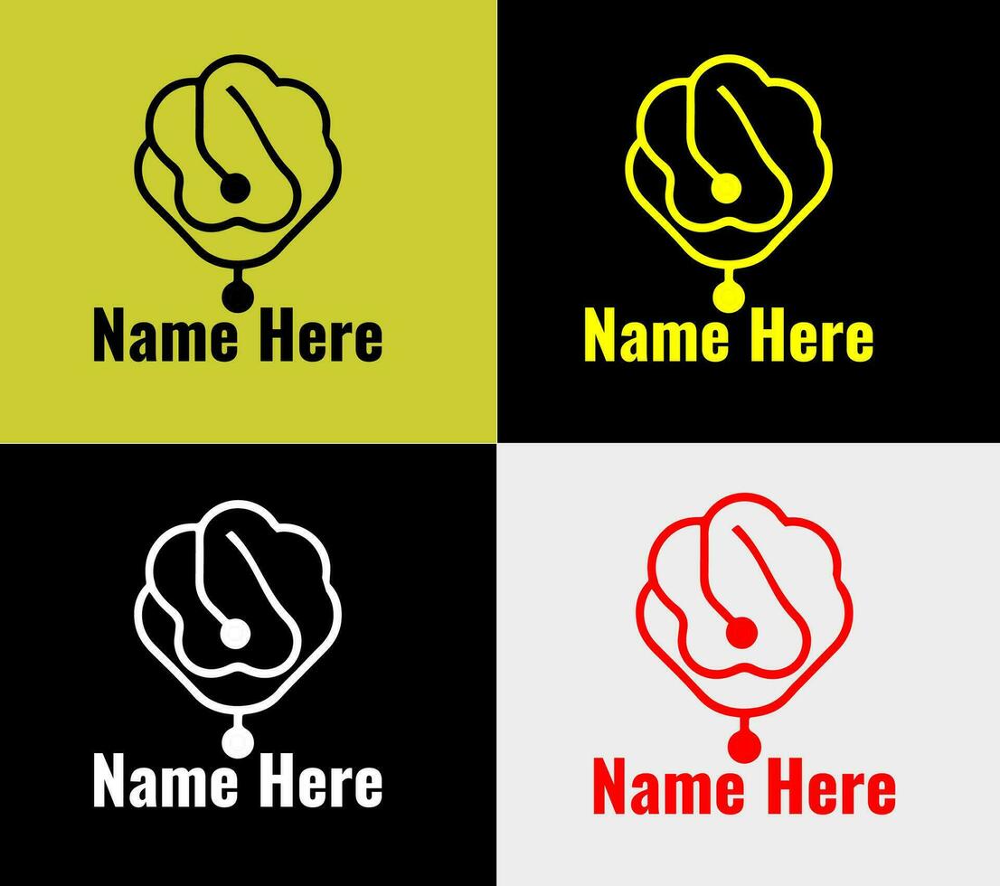 Brain elements color variation abstract icon. Modern logotype, business template. vector