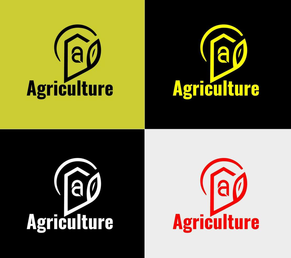 Agriculture elements color variation abstract icon. Modern logotype, business template. vector