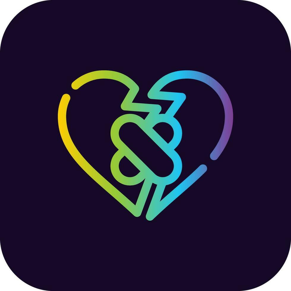 Broken Heart Creative Icon Design vector
