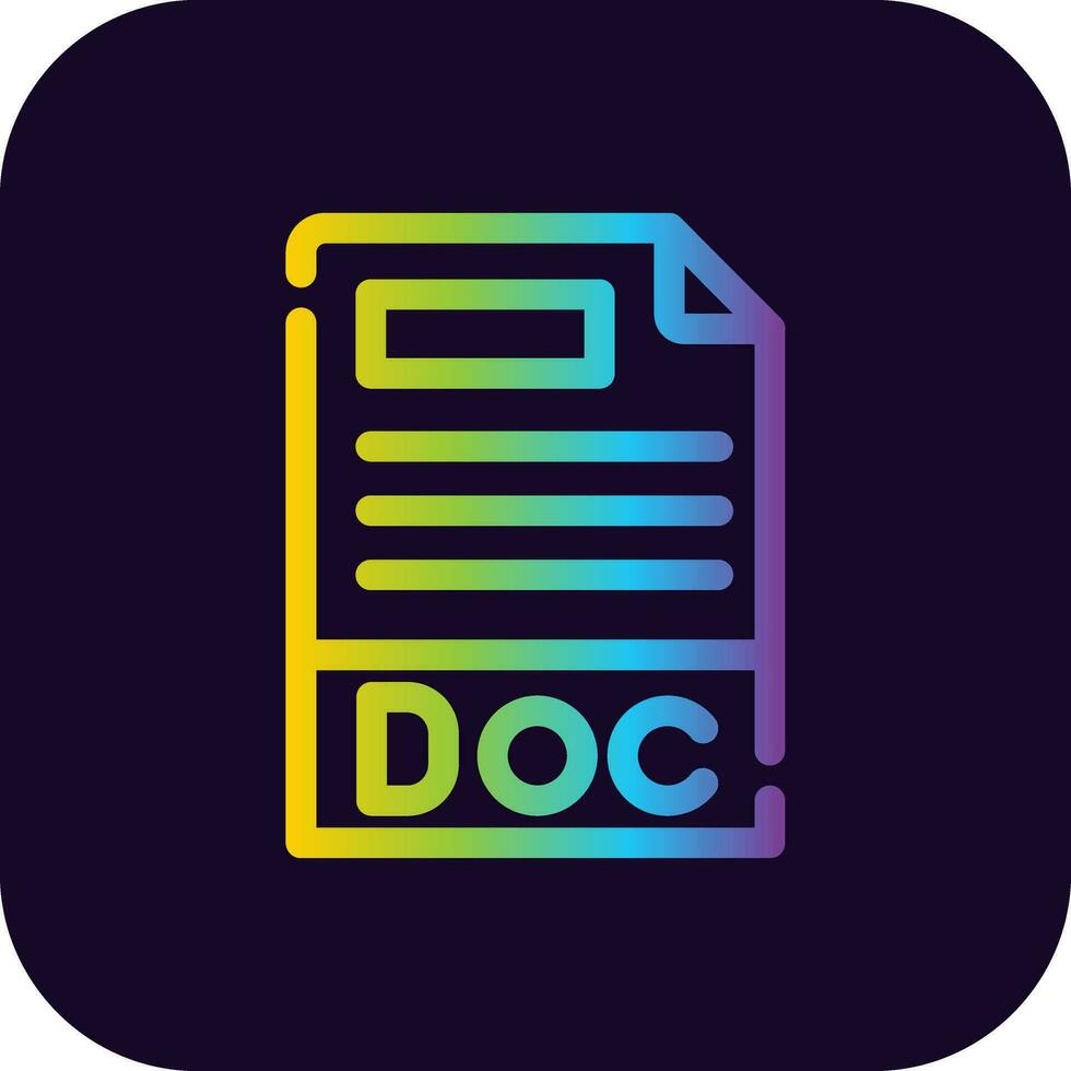 diseño de icono creativo de formato de archivo doc vector
