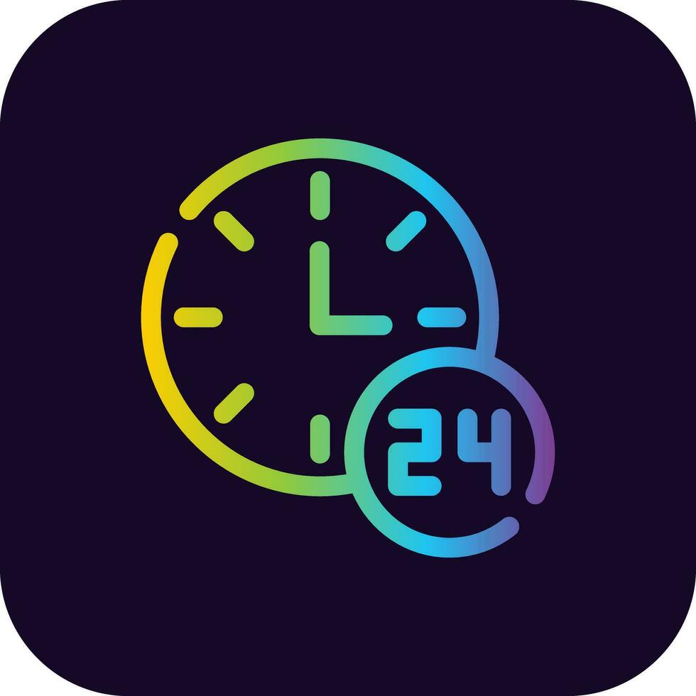 24 Hours Support Creative Icon Design vector