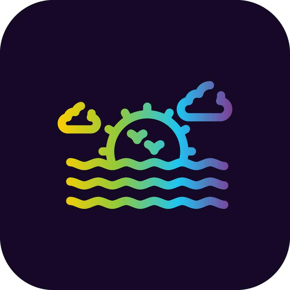 Sea Landscape Creative Icon Design vector