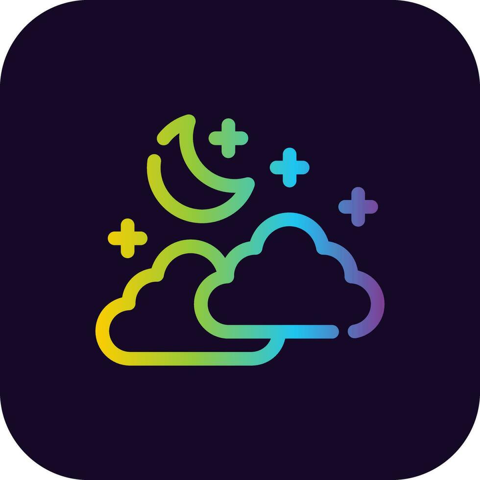 Night Weather Creative Icon Design vector