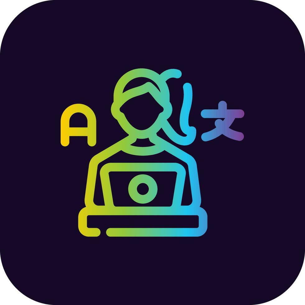 Freelance Translator Creative Icon Design vector