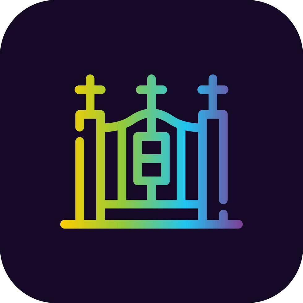Cemetery Gate Creative Icon Design vector