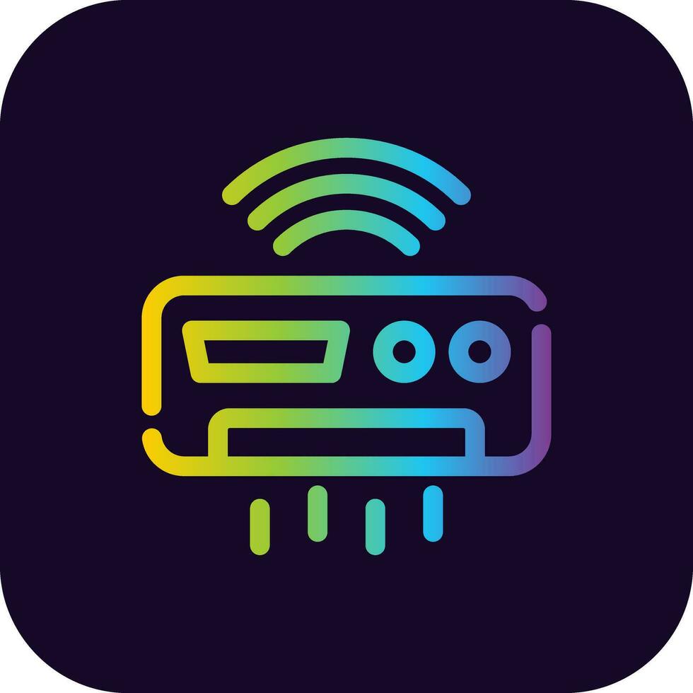 Smart Air Conditioner Creative Icon Design vector