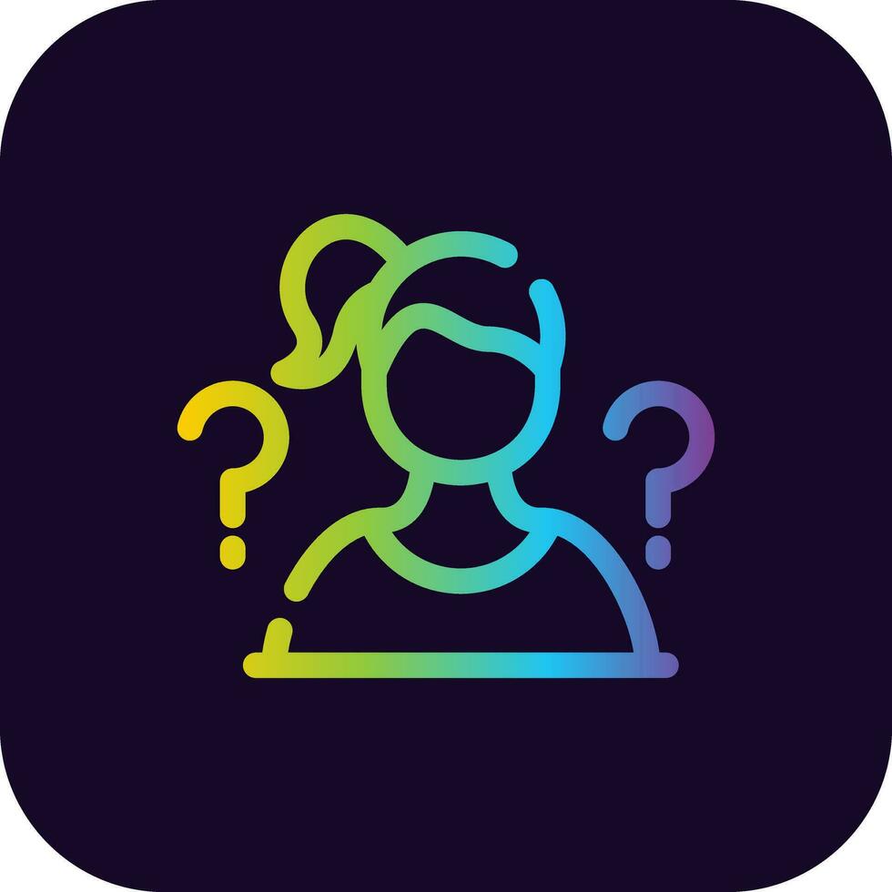 Confused Creative Icon Design vector