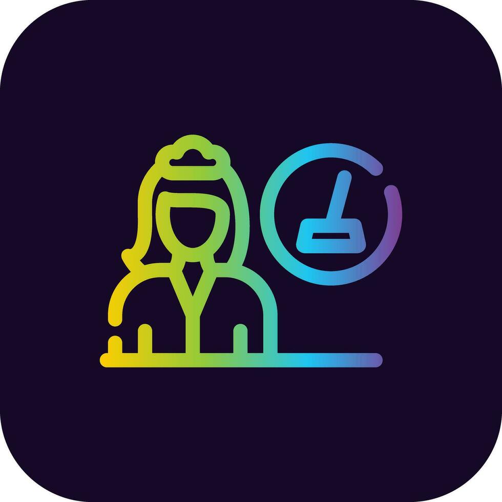 Female Cleaner Creative Icon Design vector