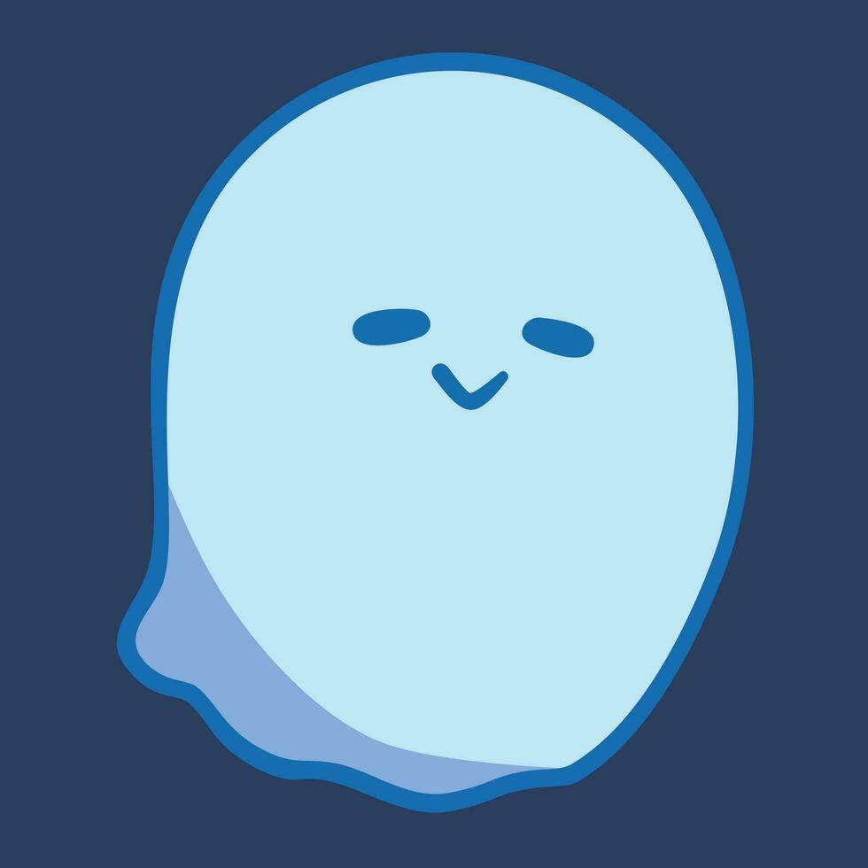 Cute Cartoon Ghost Boo Simple Vector art. Ghost blob character