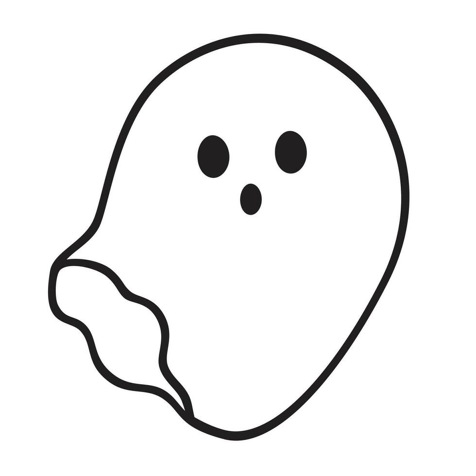 Cute Cartoon Ghost Boo Simple Vector art. Ghost blob character