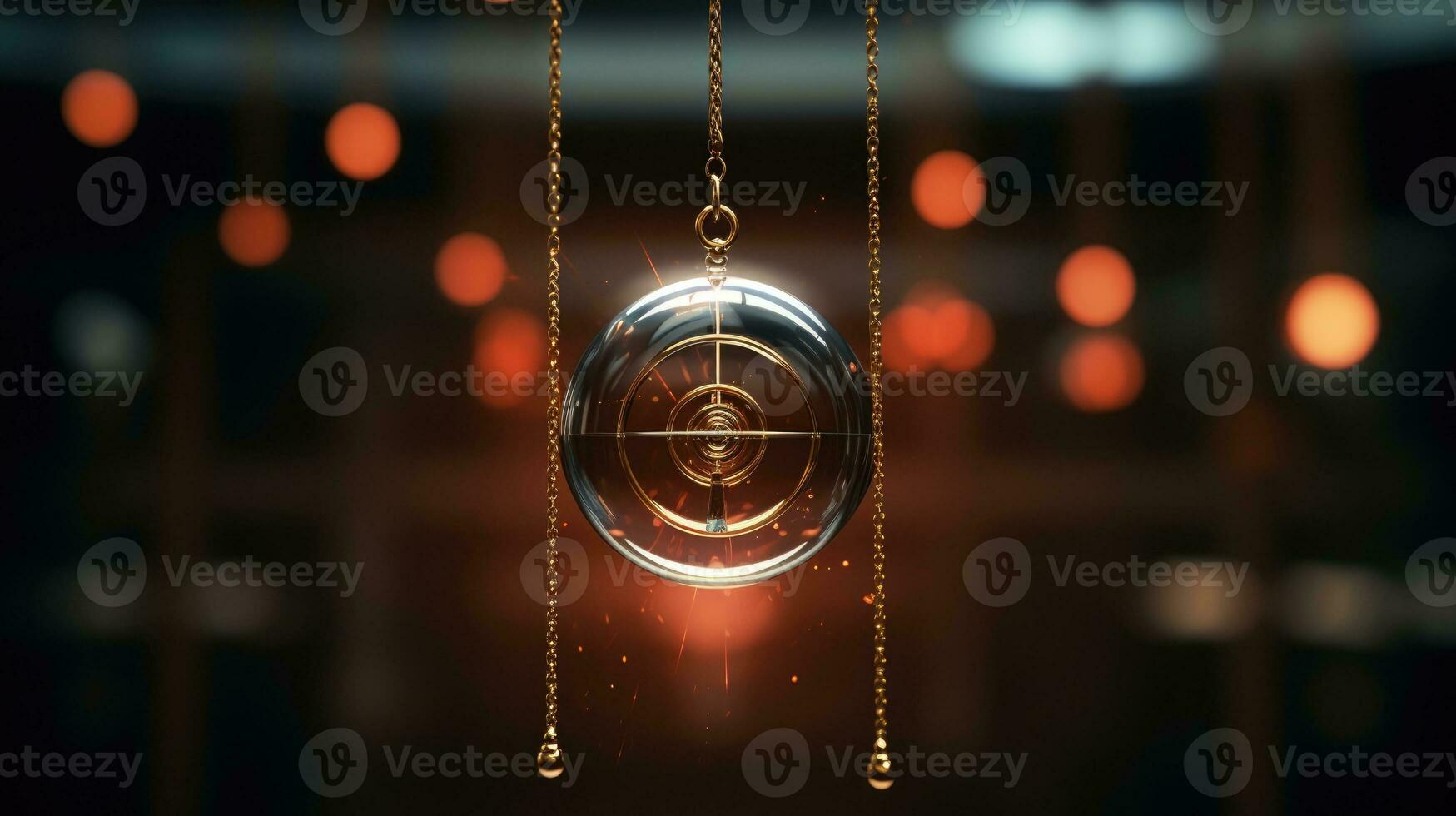 Pendulum used for hypnotism and readings swinging AI Generative photo