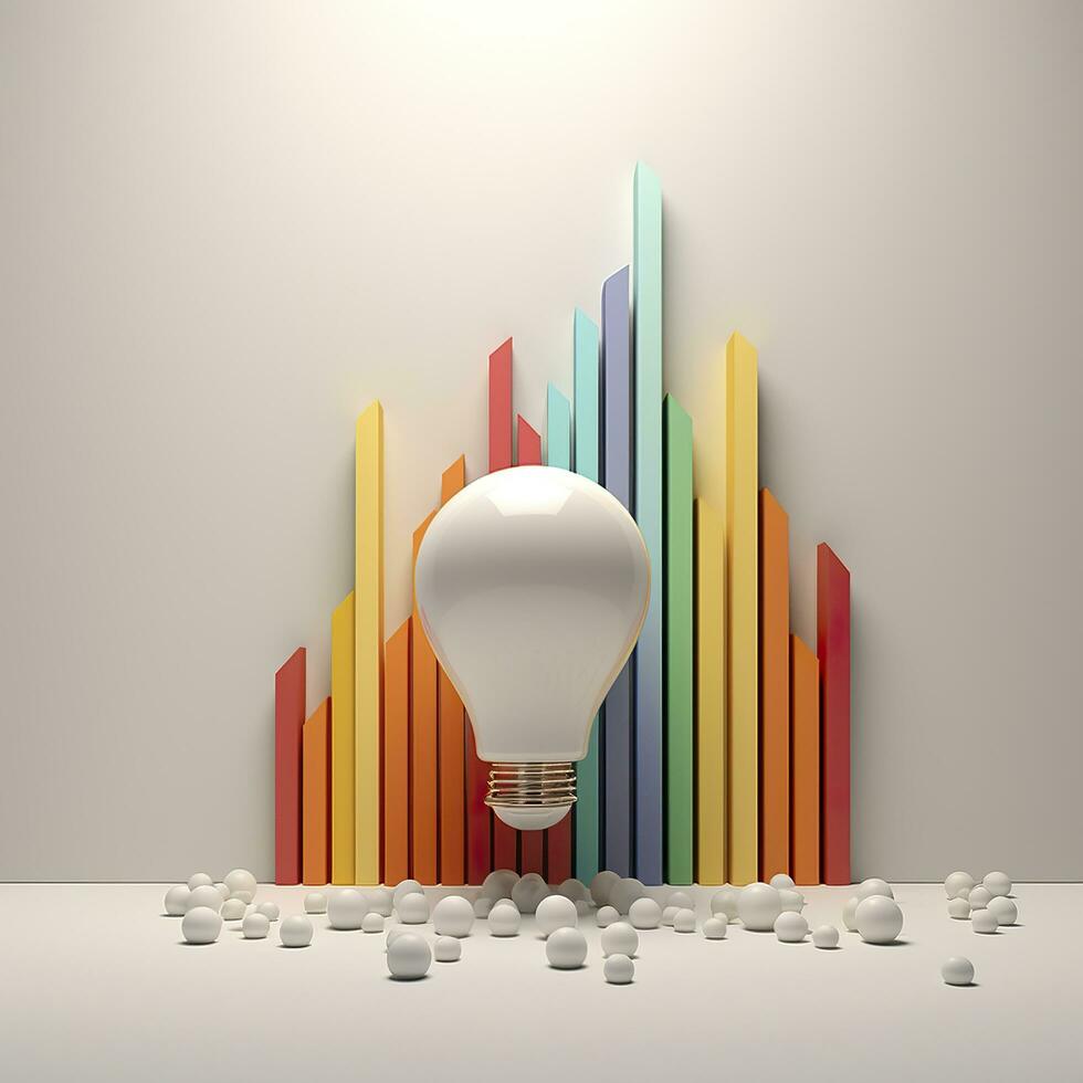3d light on in the white background. Generative AI photo