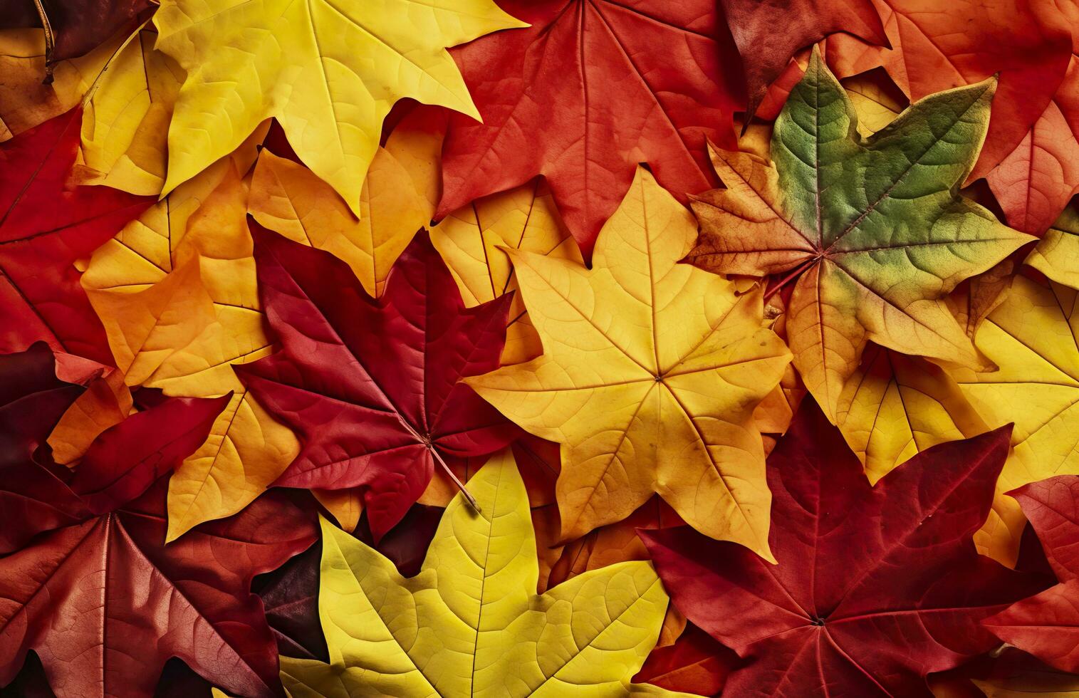 Background of autumn leaves. Autumn background. Generative AI photo