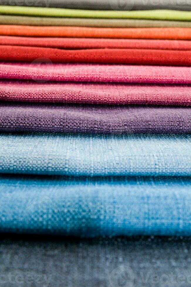 Assorted colorful fabric photo