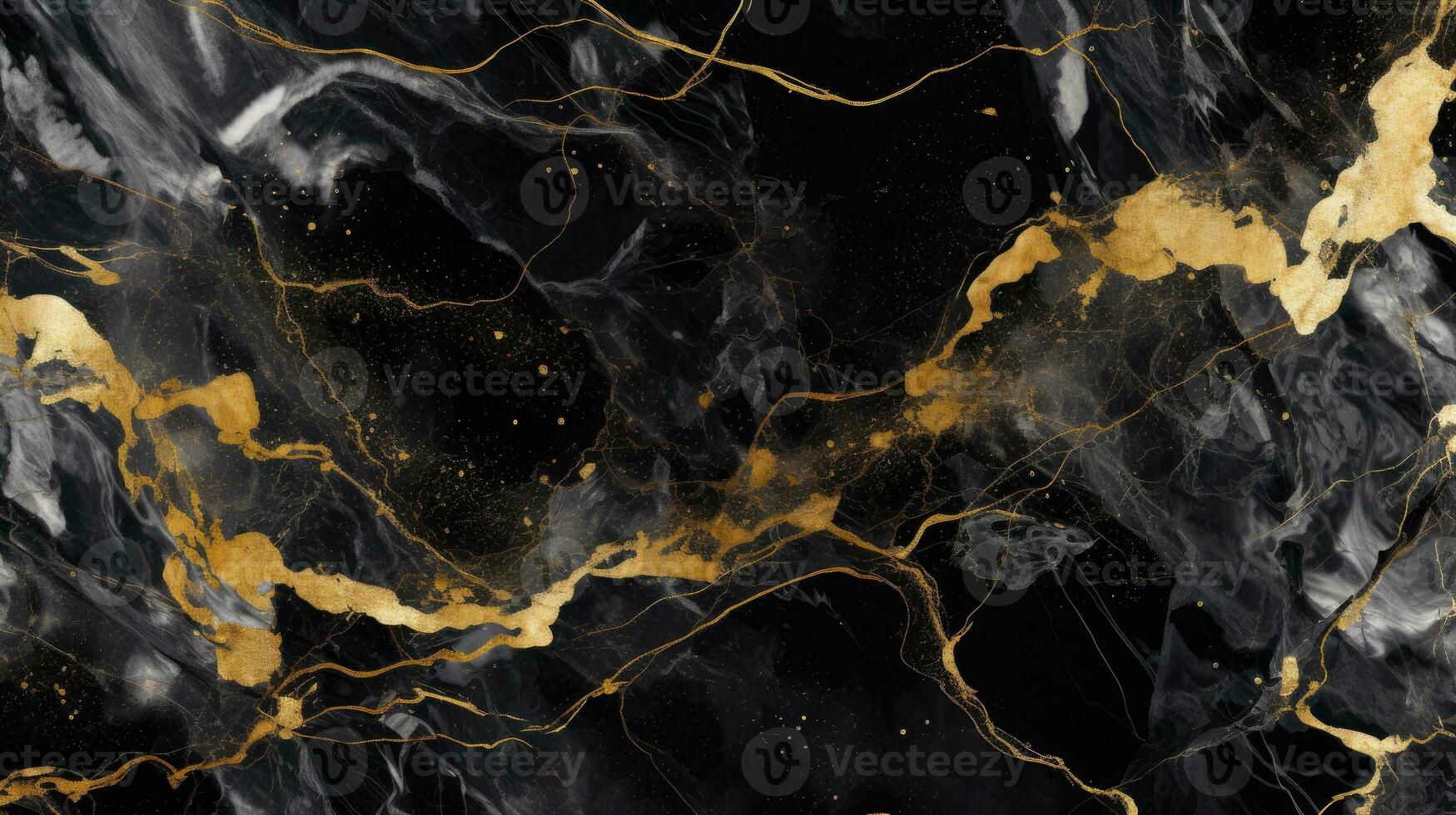 Black and gold marble texture design for wallpaper background AI Generative photo