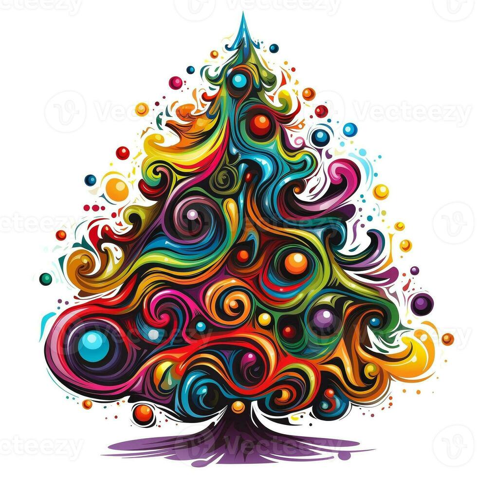Christmas New Year Tree. AI Generated photo