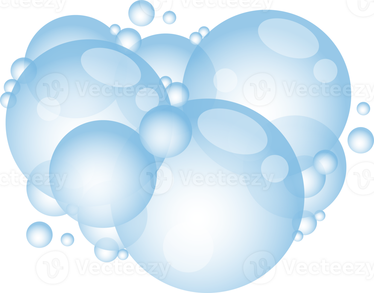 Cartoon soap foam with bubbles. Light blue suds of bath, shampoo, shaving, mousse. png