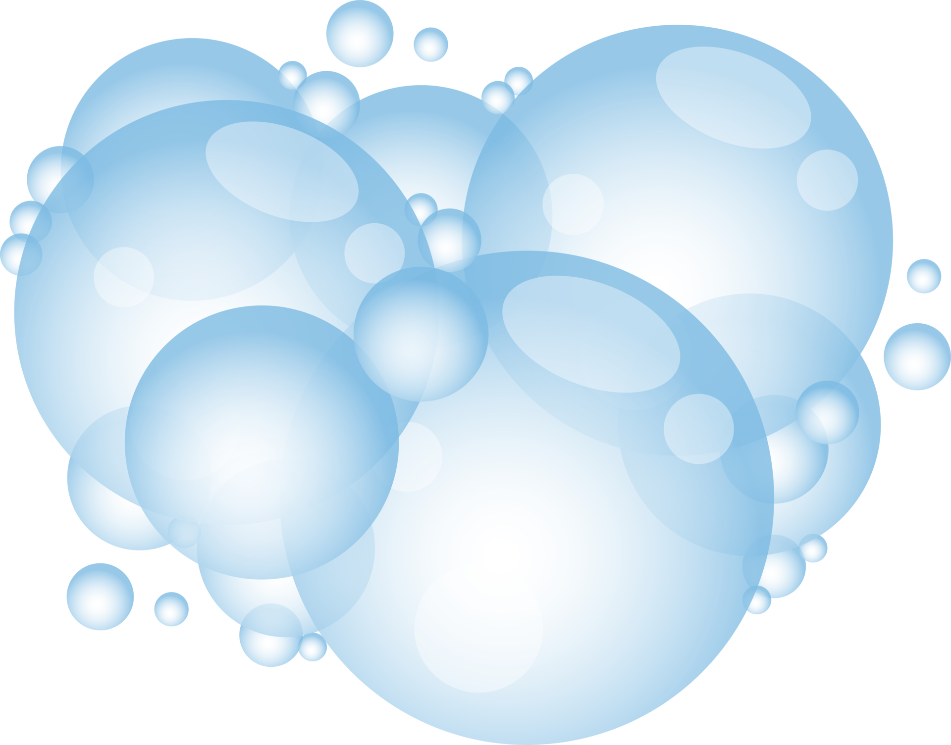 Cartoon soap foam with bubbles. Light blue suds of bath, shampoo