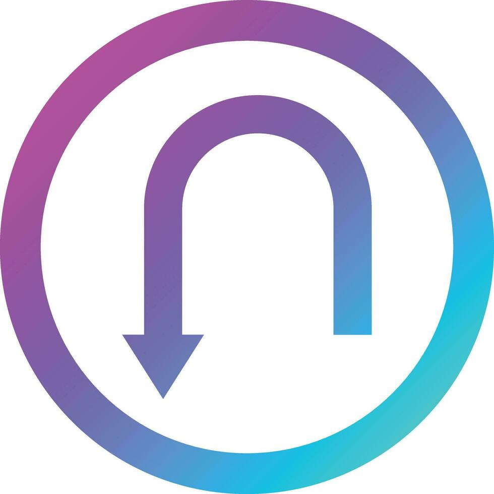 U turn Vector Icon Design Illustration