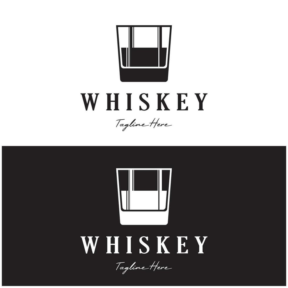 Vintage premium whiskey logo label with glass or beer. for drinks, bars, clubs, cafes, companies. vector