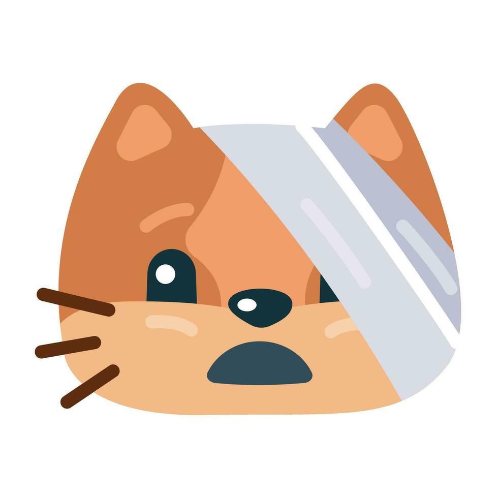 Trendy Cat Injury vector