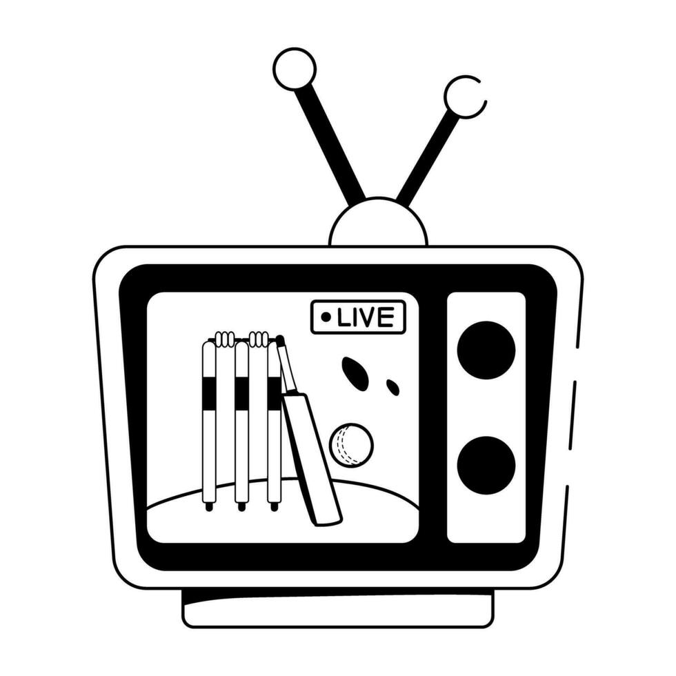 Trendy Live Cricket vector