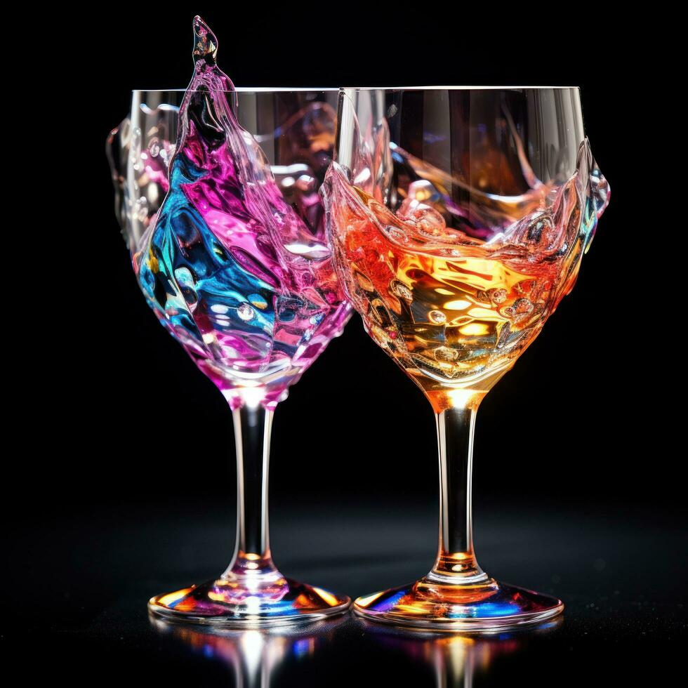 Vivid photography, crystal shampagne glass photo