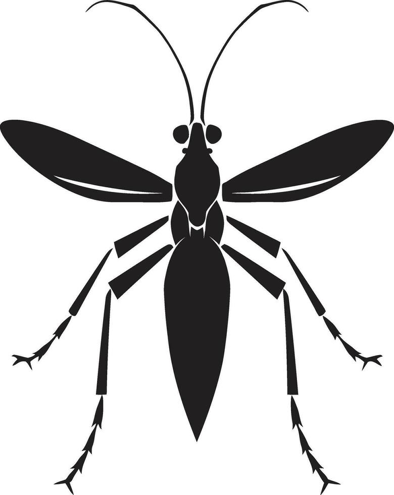 insecto elegancia en negro y blanco resumen palo insecto emblema vector