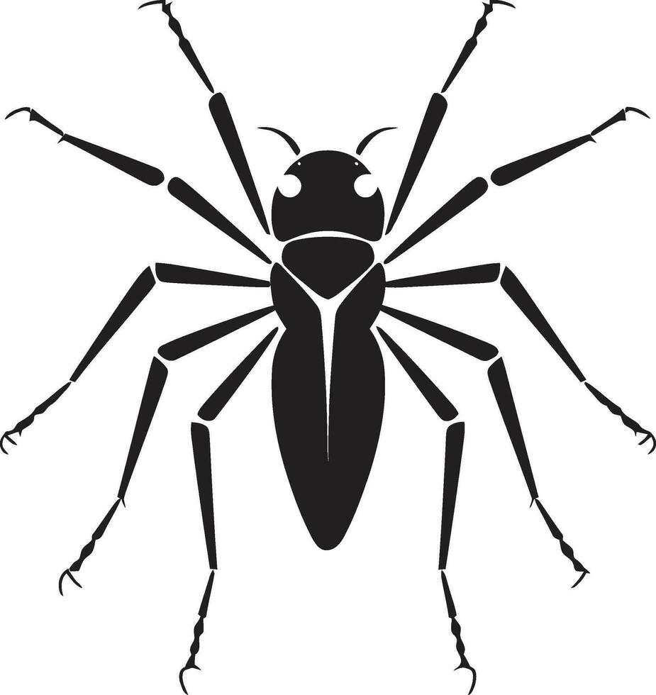 Chic Stick Insect Badge Graceful Insect Graphic Design vector