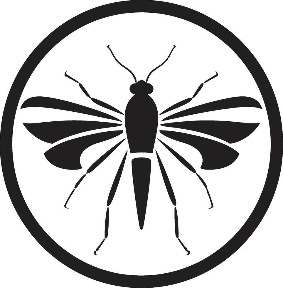 Shadowy Insect Silhouette Stick Insect Glyph Design vector