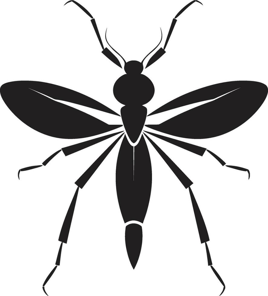 monocromo error icono vector palo insecto silueta