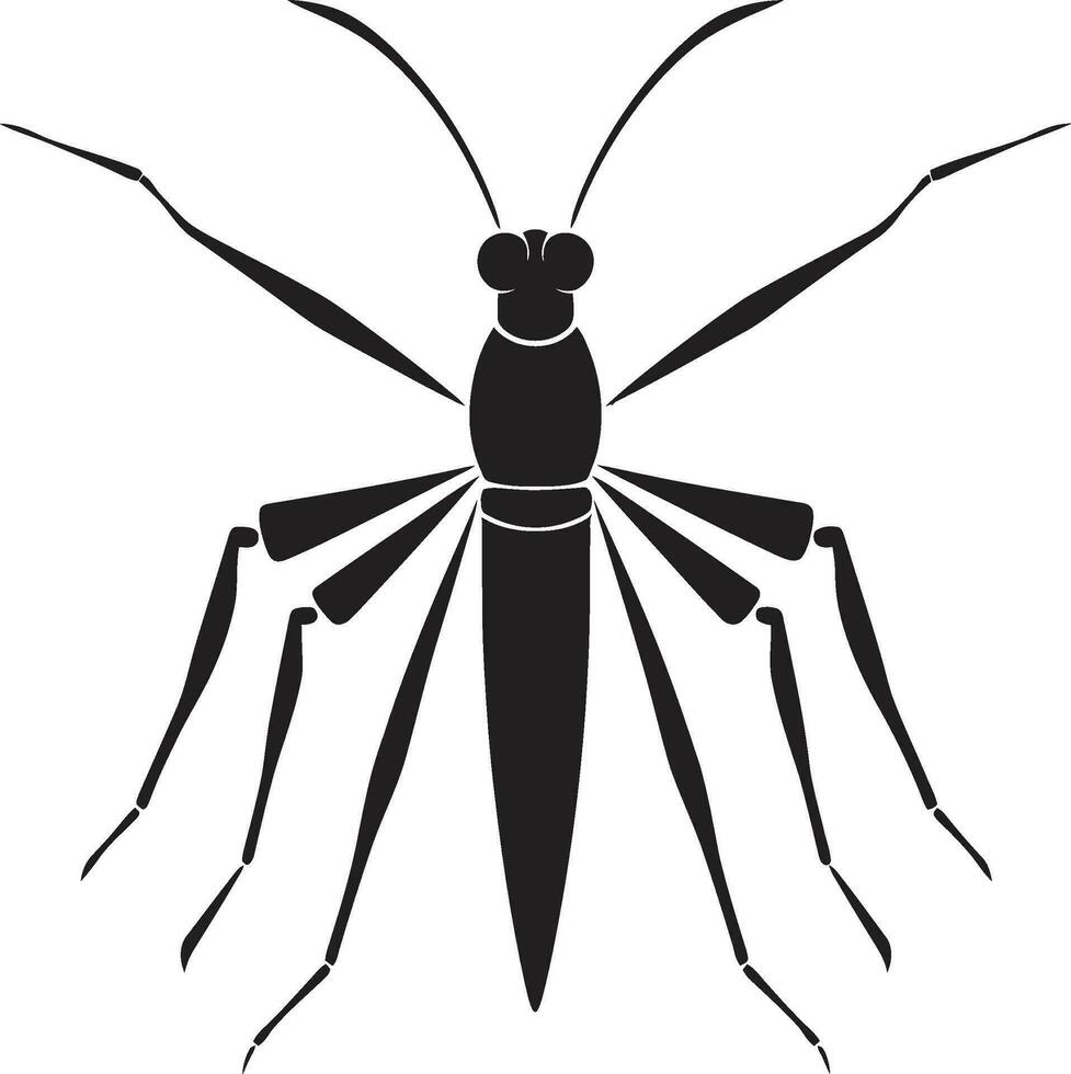 Graceful Insect Vector Icon Monochrome Stick Insect Emblem