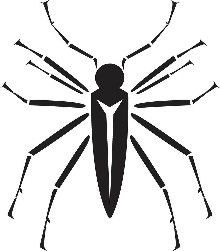 Monochrome Stick Insect Emblem Vectorized Stick Insect Badge vector
