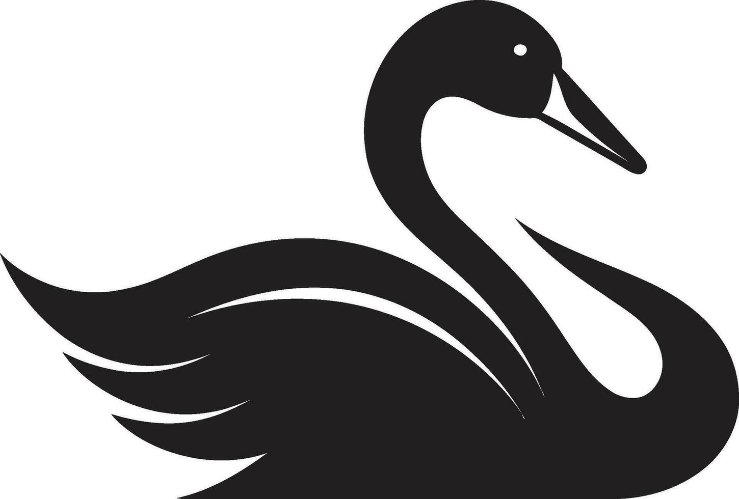 Majestic Black Vector Swan Logo Elegant Swan Icon Design