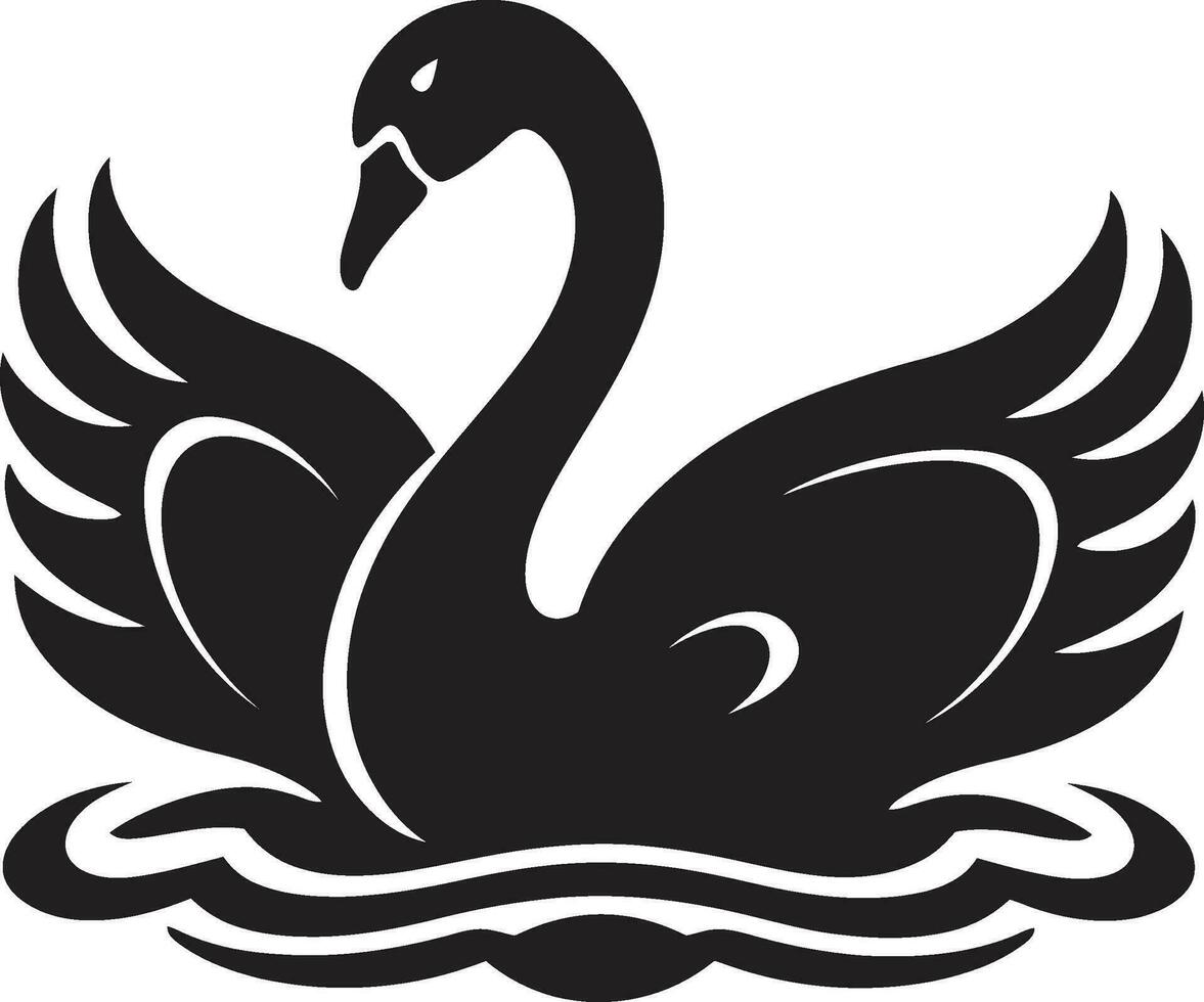 minimalista cisne vector Arte agraciado pájaro icono ilustración