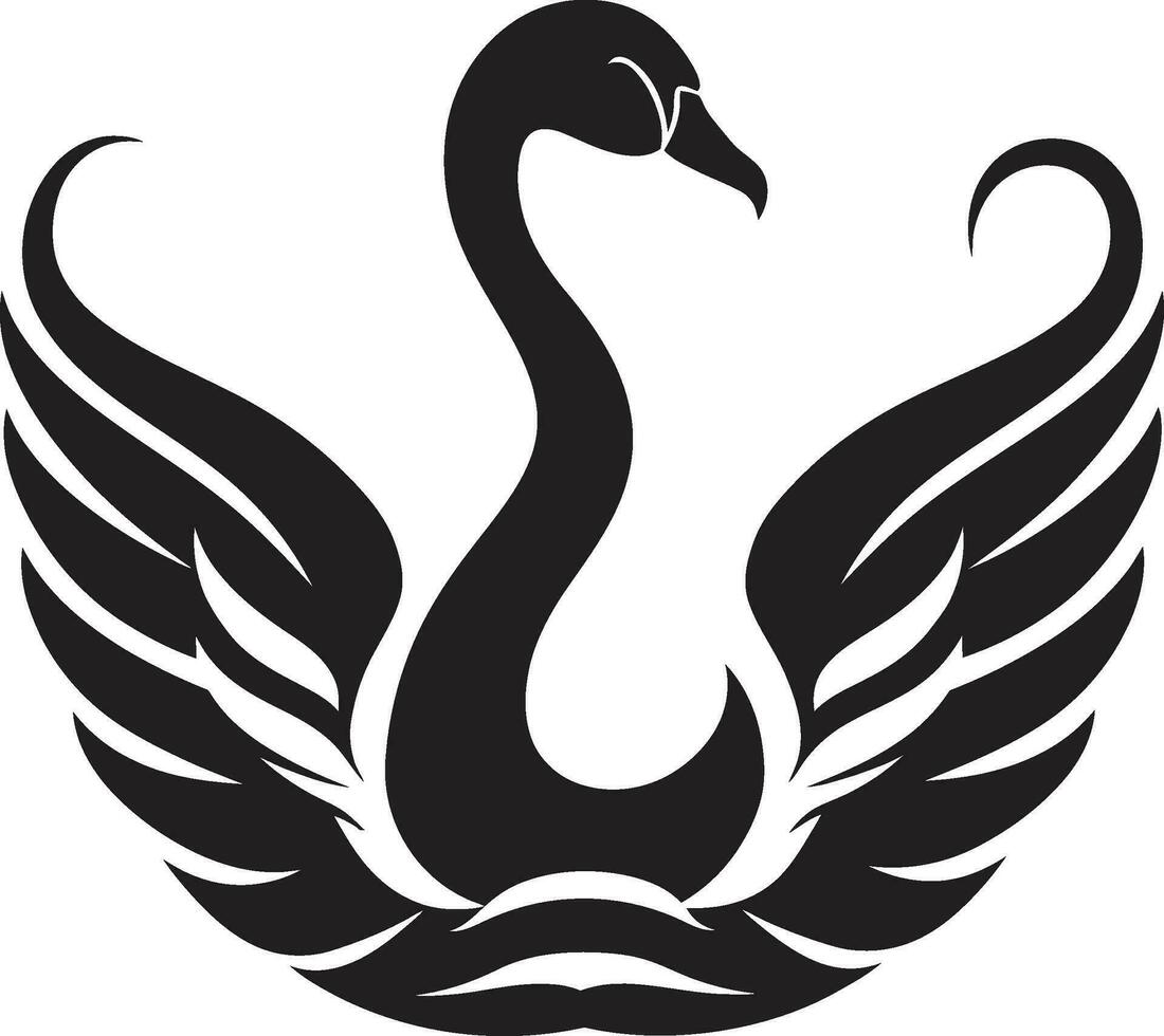 Swan Majesty in Vector Artistic Black Swan Emblem