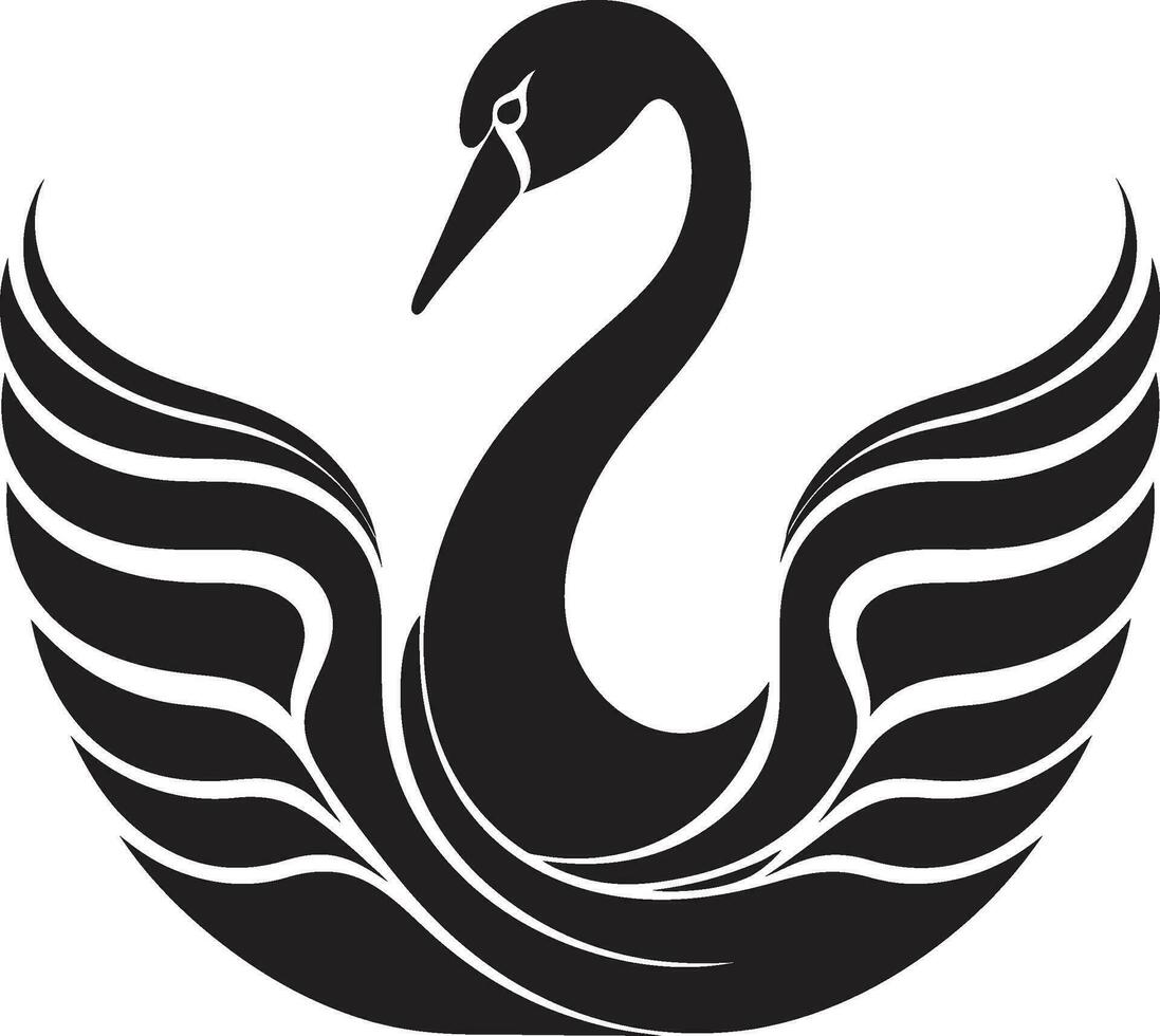 Swan Serenity Emblem Elegant Swan Silhouette vector