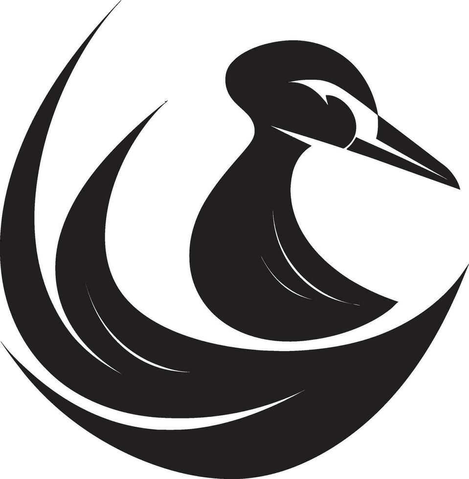 Graceful Swan Emblem Majestic Swan Silhouette vector