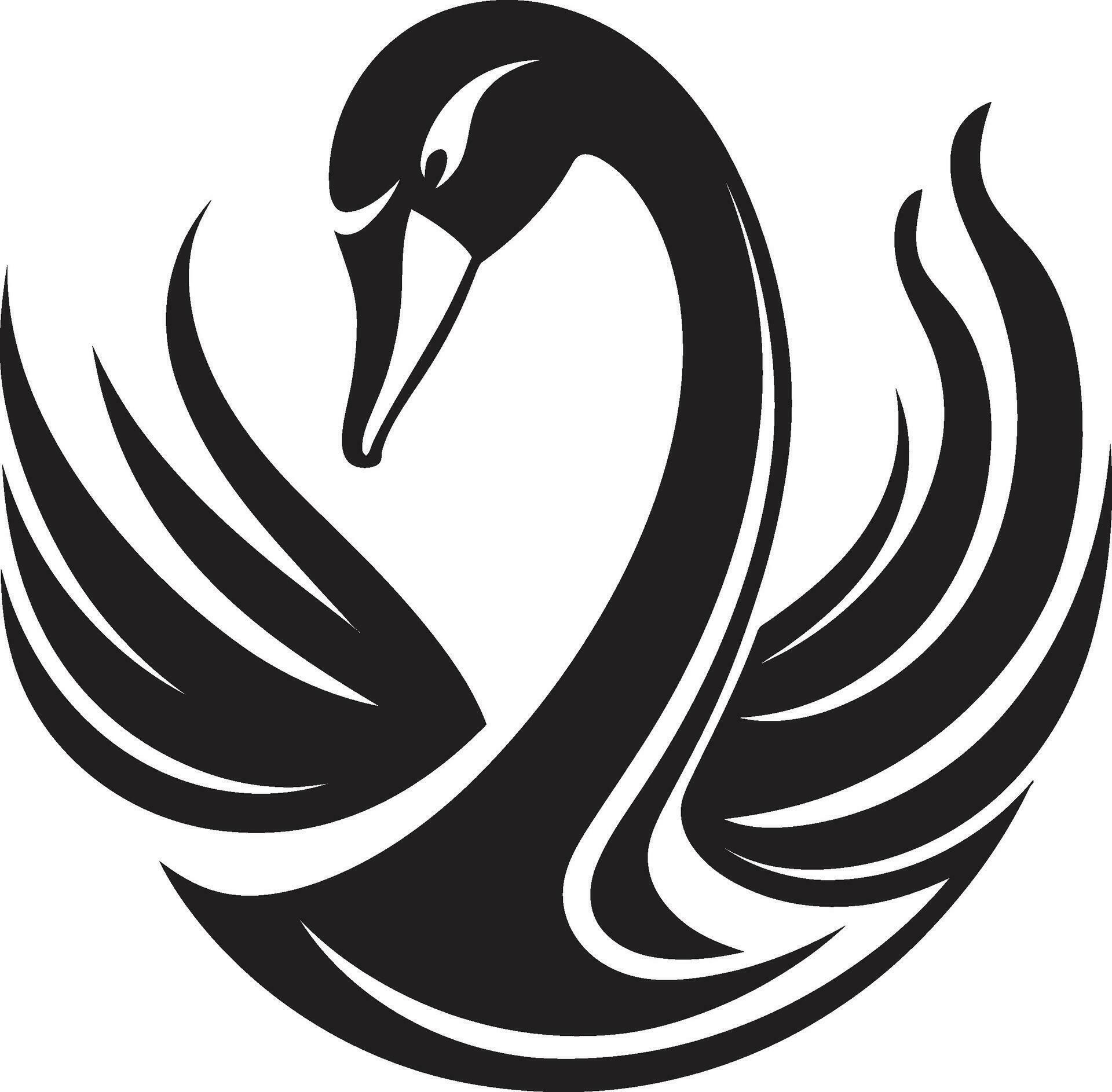 Swan Elegance in Black Sculpted Swan Symbol 32356343 Vector Art at Vecteezy