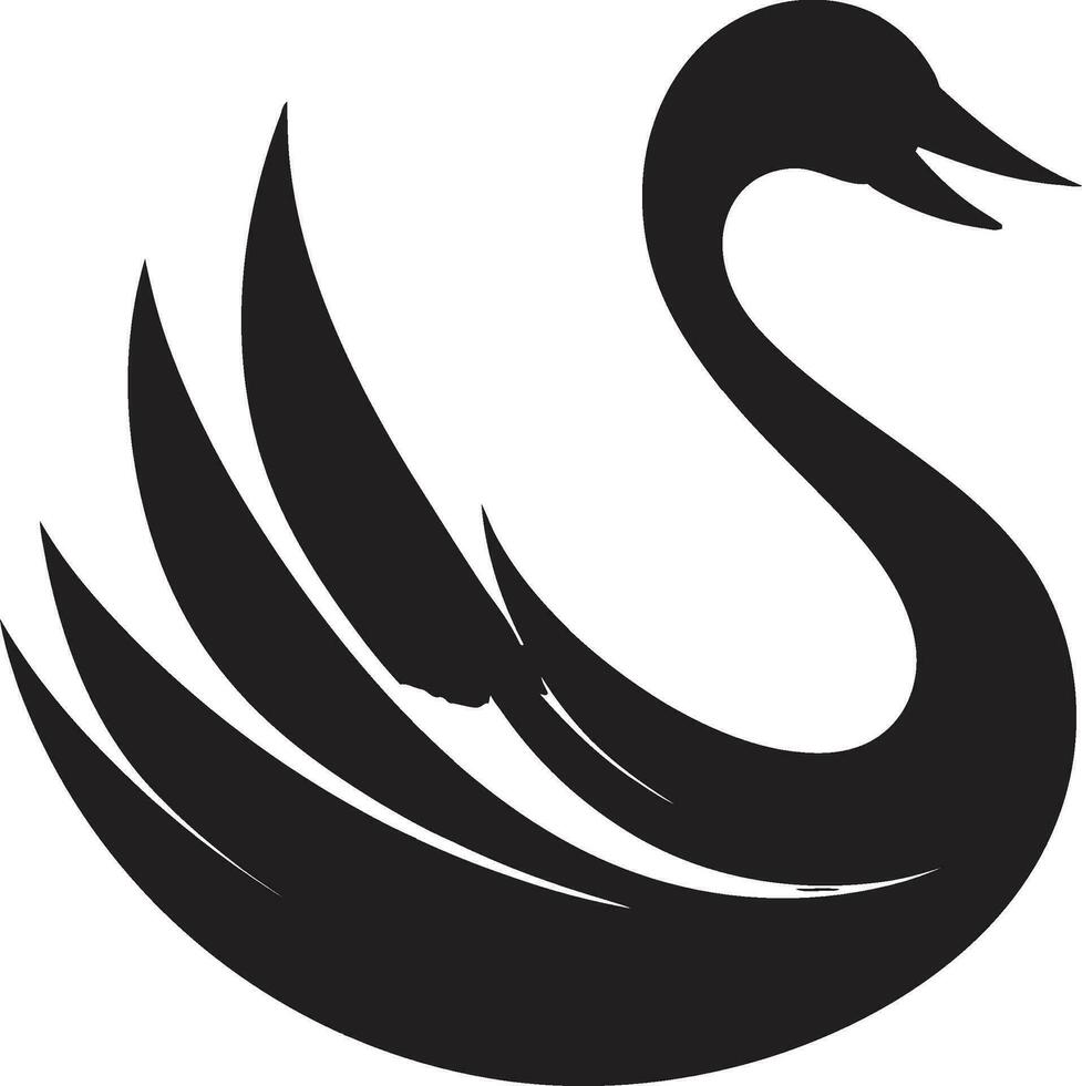 Majestic Swan Silhouette Vectorized Swan Icon vector