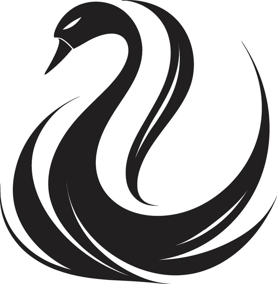 Vectorized Swan Icon Black and White Swan Symbol vector