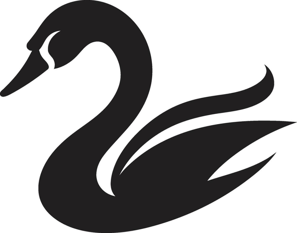 Swan Lake Icon Design Elegant Swan Silhouette vector