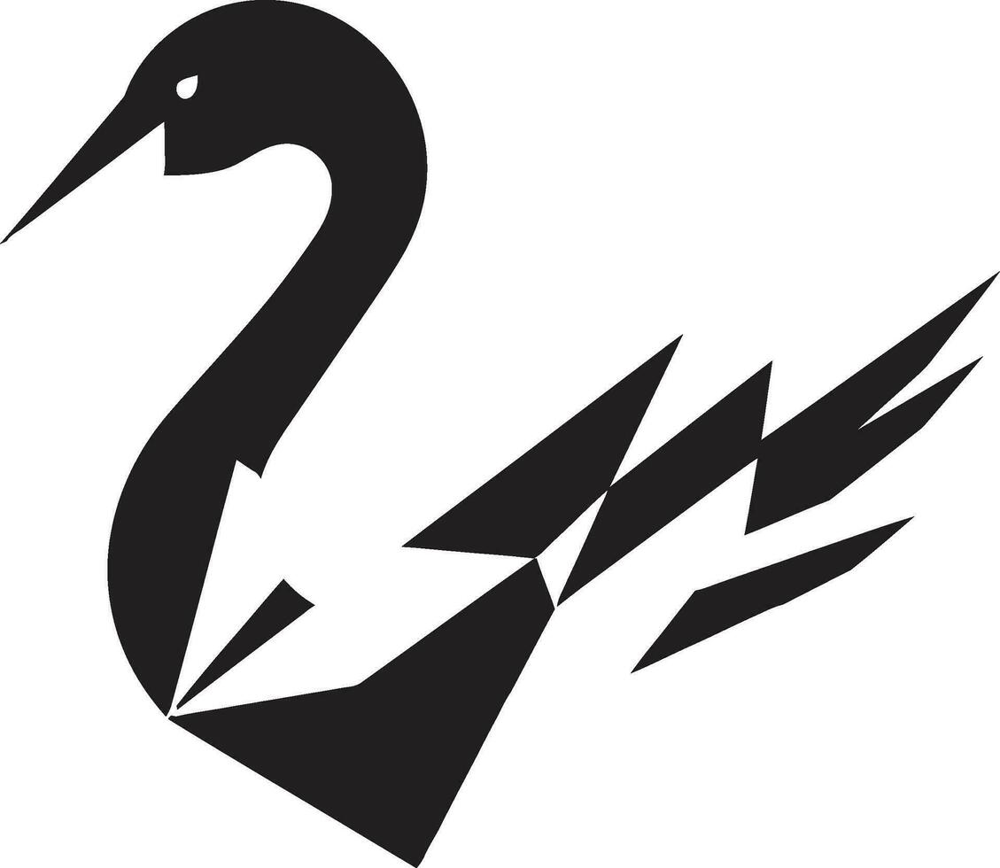 Line Art Swan Artwork Chic Swan Emblem vector