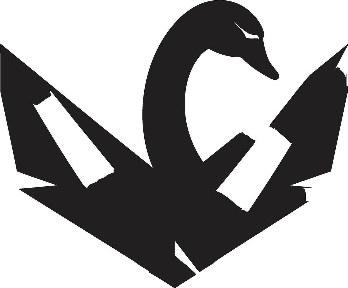 Swan Lake Logo in Vector Minimal Swan Serenity