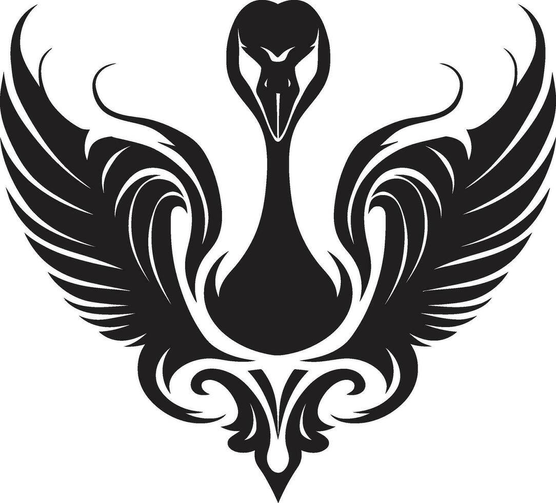 Sculpted Swan Beauty Swan Iconography in Black vector