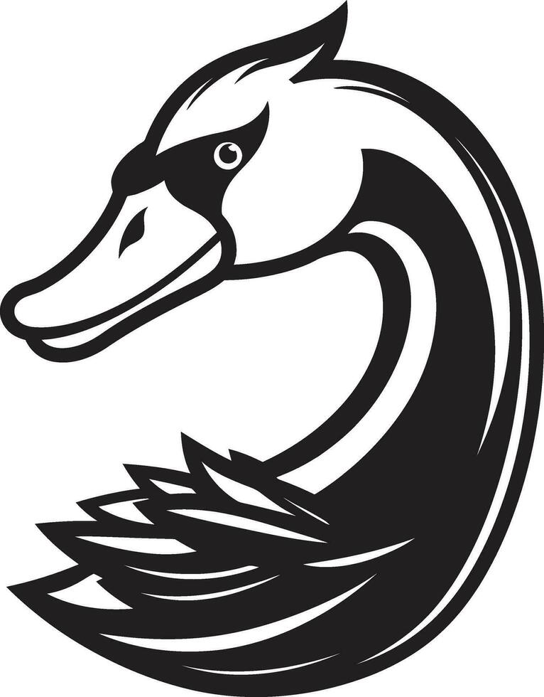 caprichoso cisne logo eco simpático cisne perfil vector