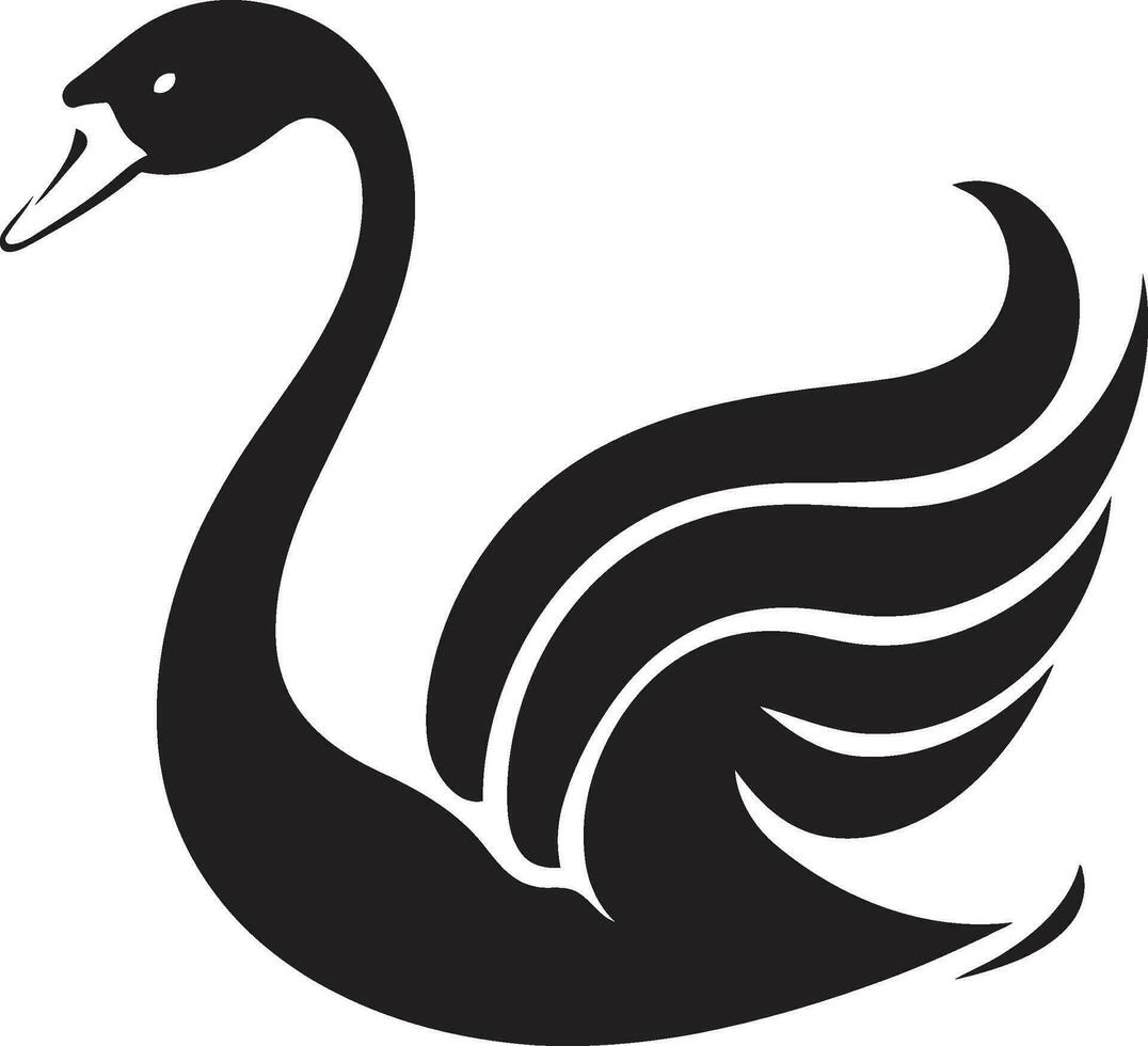 Chic Swan Design in Vector Majestic Swan Symbol