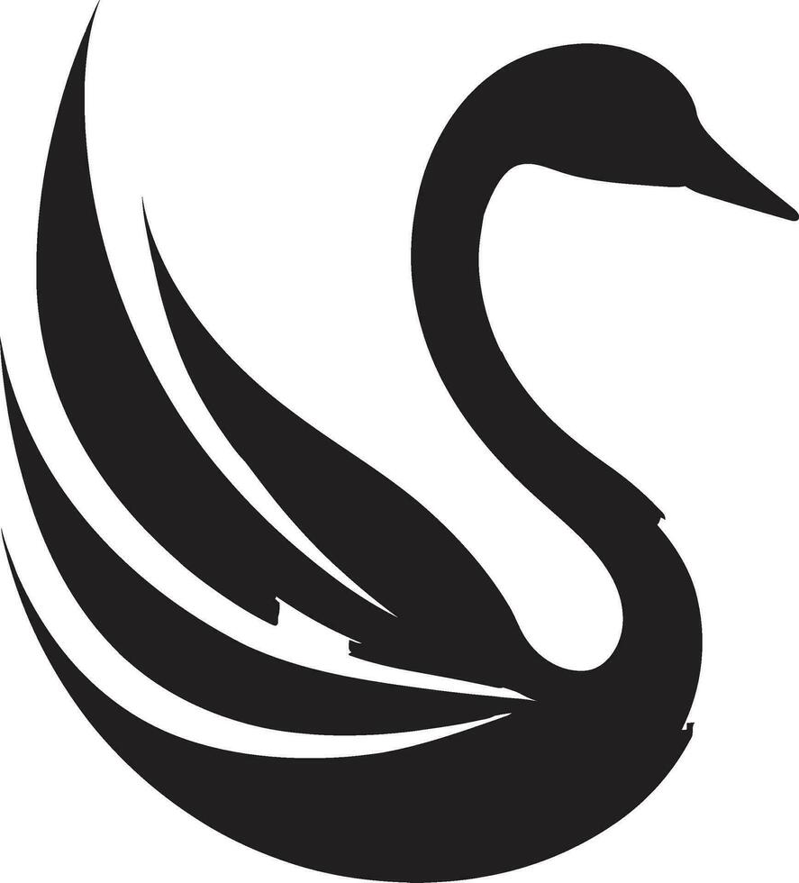 Minimalistic Swan Silhouette Vector Swan Serenade