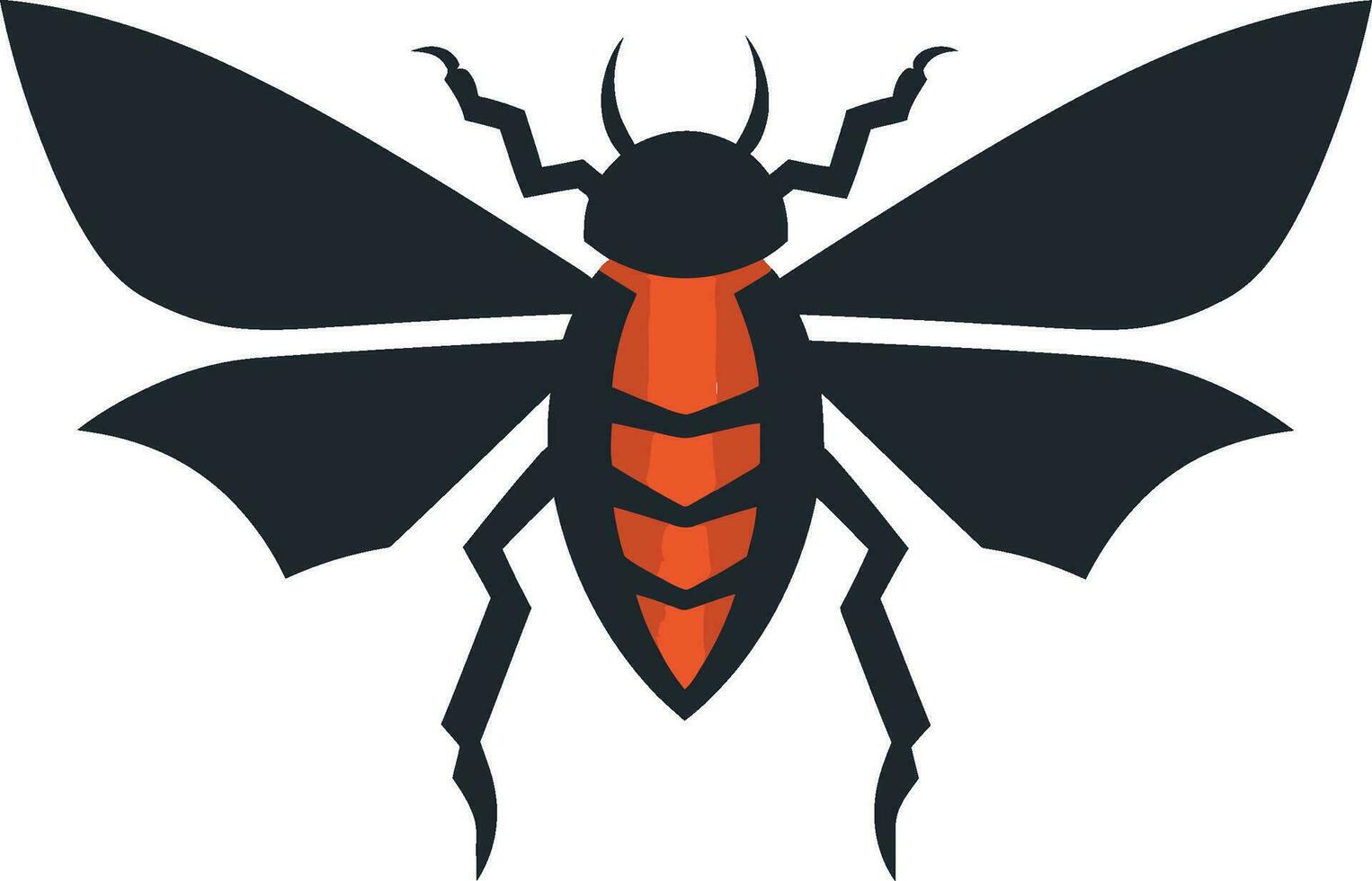 Desert Hunter Insect Icon Tarantula Hawk Silhouette vector