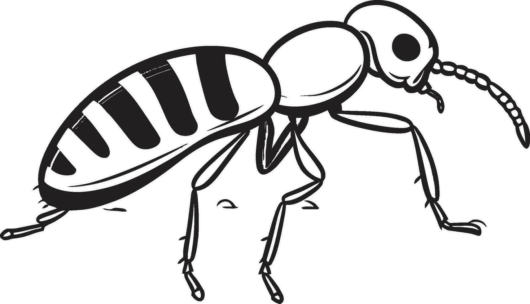 Ebonized Termite Design Furtive Insect Illustration vector